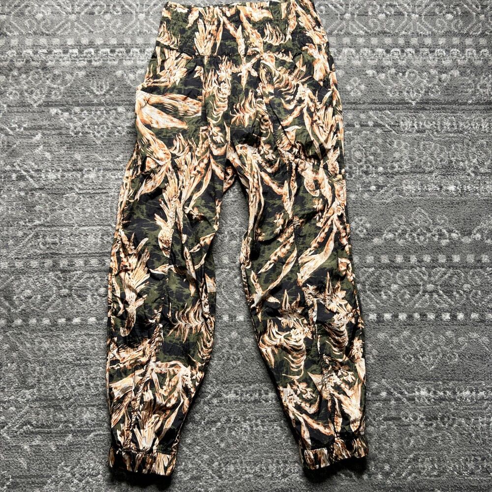 Free People Movement The Way Home Printed Joggers Medium Nylon High Waisted